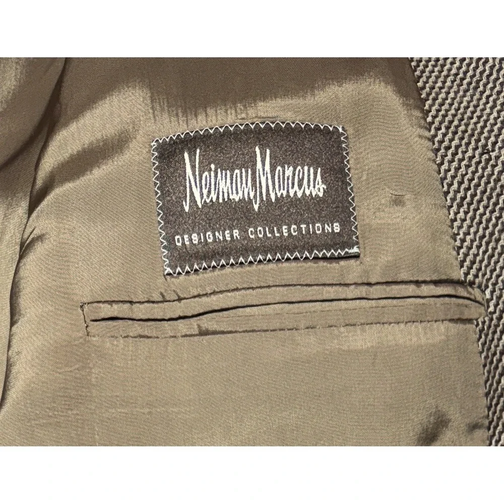 Armani Collezioni 100% Cashmere Brown Herringbone Blazer Men's 44L Italy 1B36E0